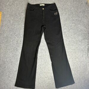 Bianca Maria 29x32 Caselli Black Rhinestone Logo Bootcut Jeans Made in Italy